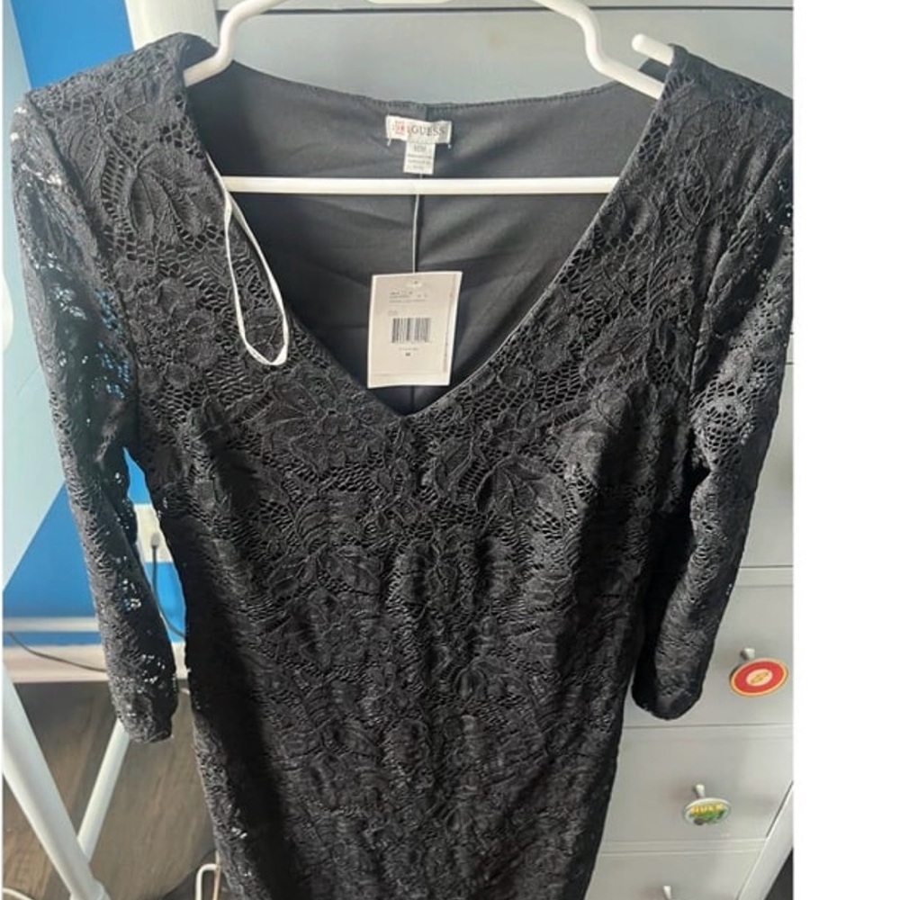 GUESS Trixee Black Lace Bodycon Dress NWT Size Medium M